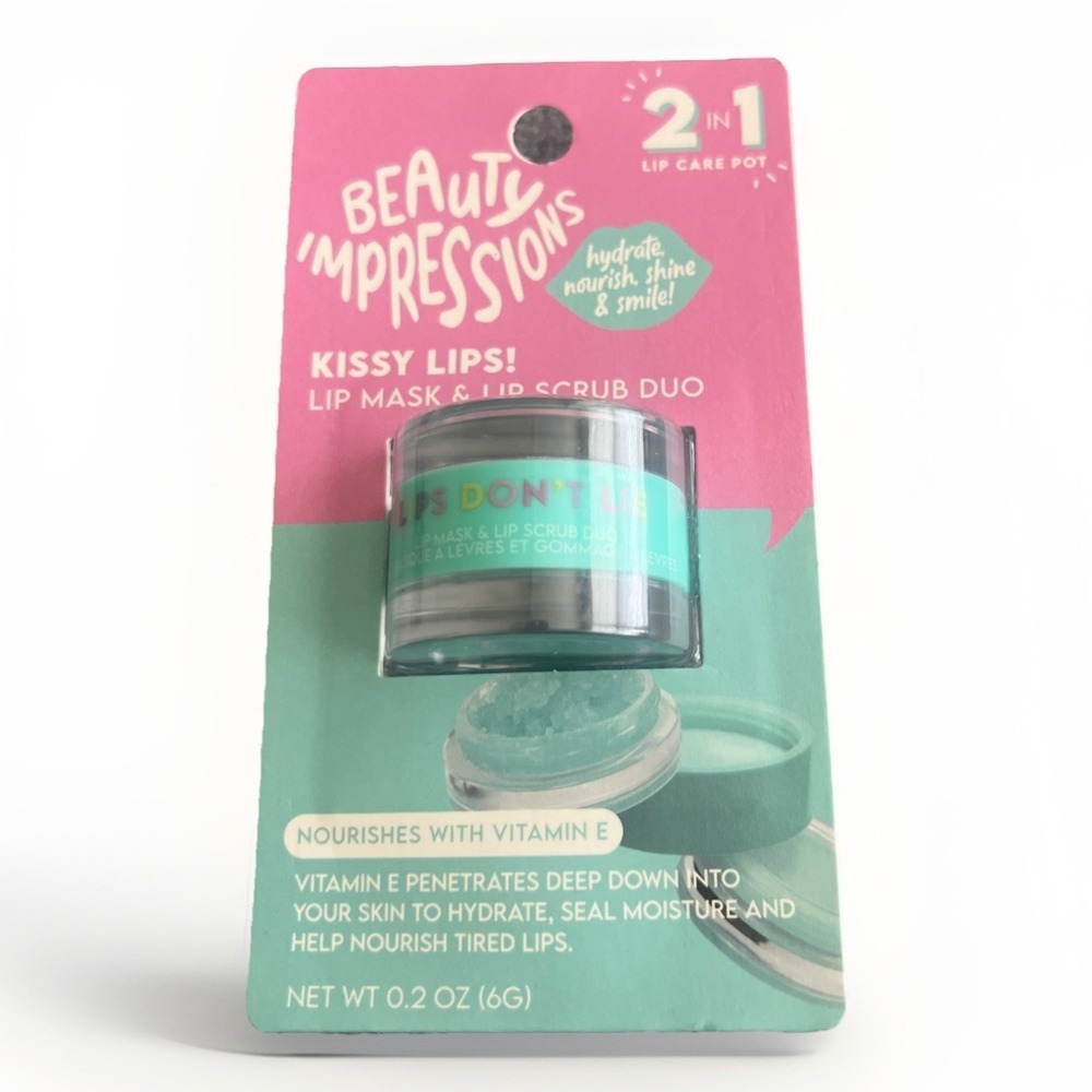 Beauty Impressions Kissy Lips Mask & Scrub Duo Viral TikTok Nourishing Vit E New